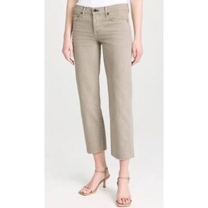 ASKK NY Low Rise Straight Jeans Tan Raw Hem Made in USA 26 W1283K103 Button Fly